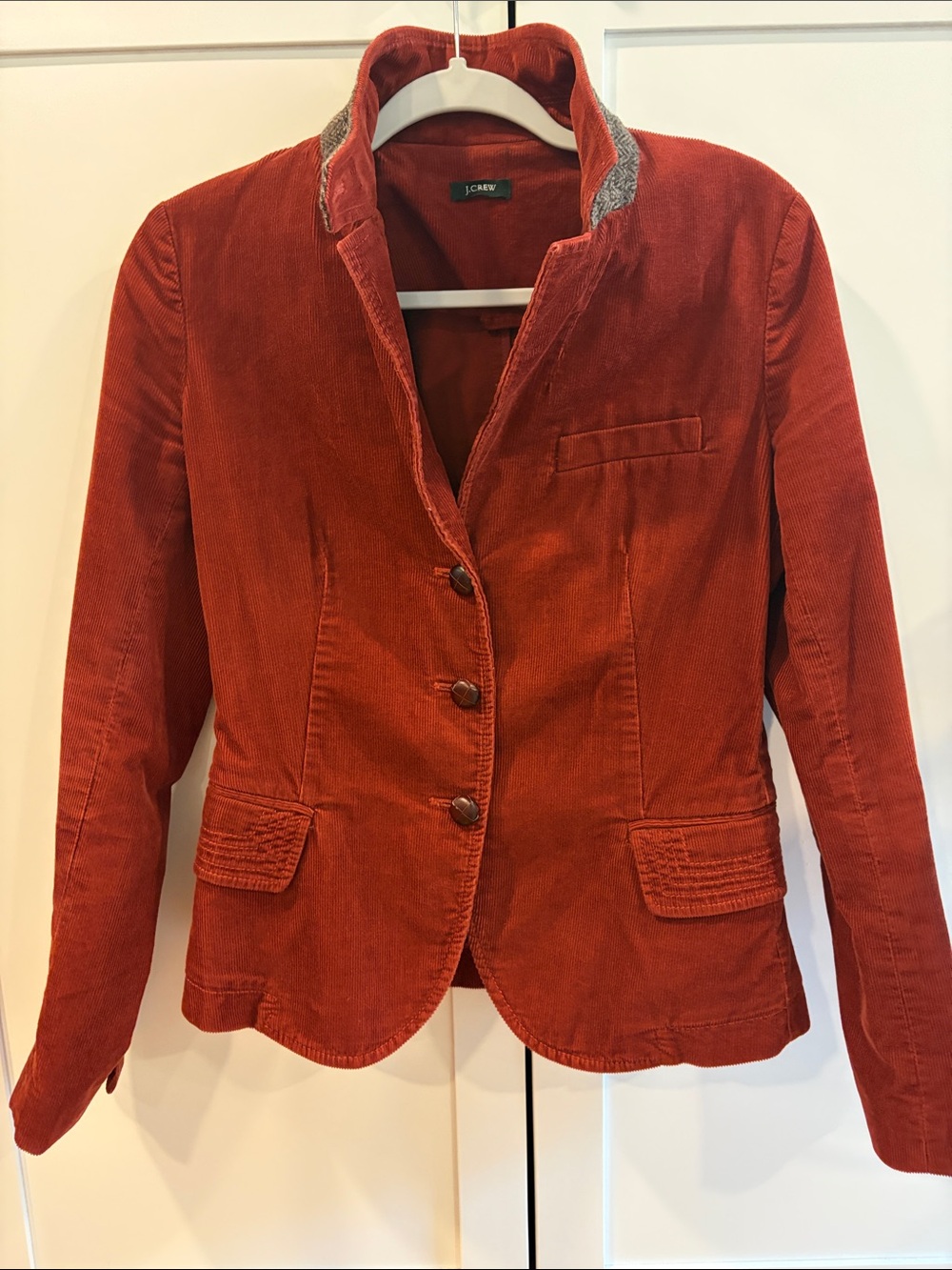 J. Crew Women's Rust-Red Corduroy Blazer Jacket